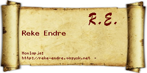 Reke Endre névjegykártya